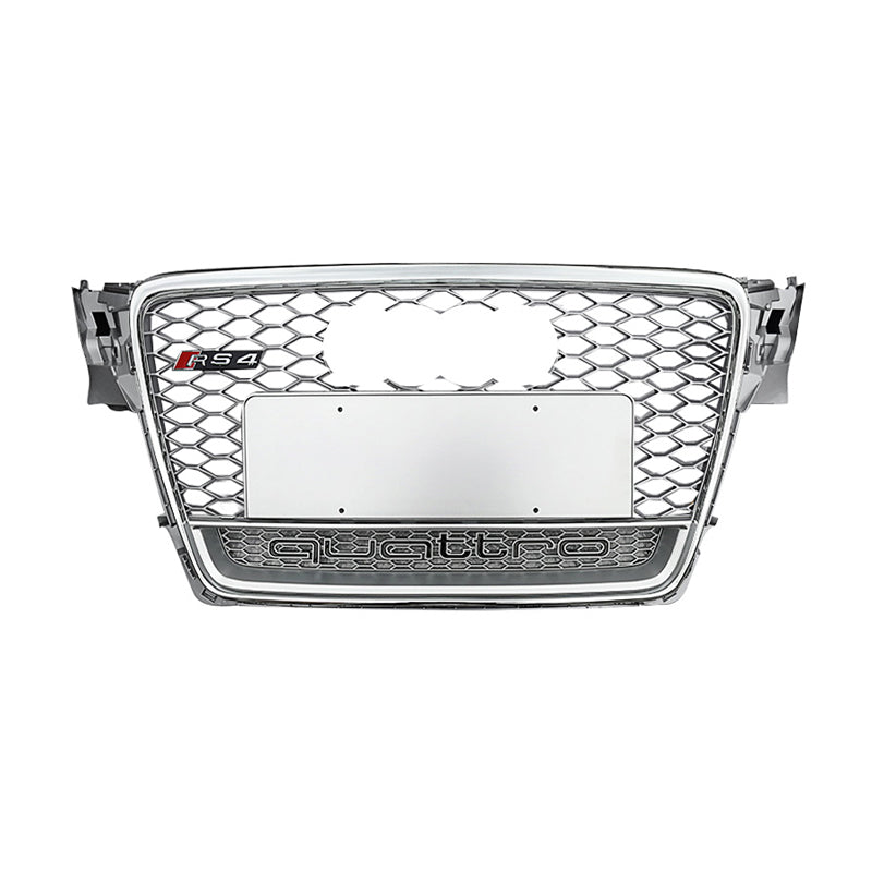 2008-2012 For Audi A4 S4 B8 RS4 Style Honeycomb Front Grille With Lower Mesh