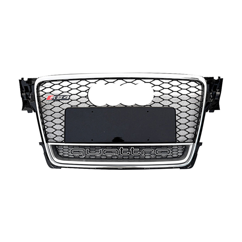 2008-2012 For Audi A4 S4 B8 RS4 Style Honeycomb Front Grille With Lower Mesh