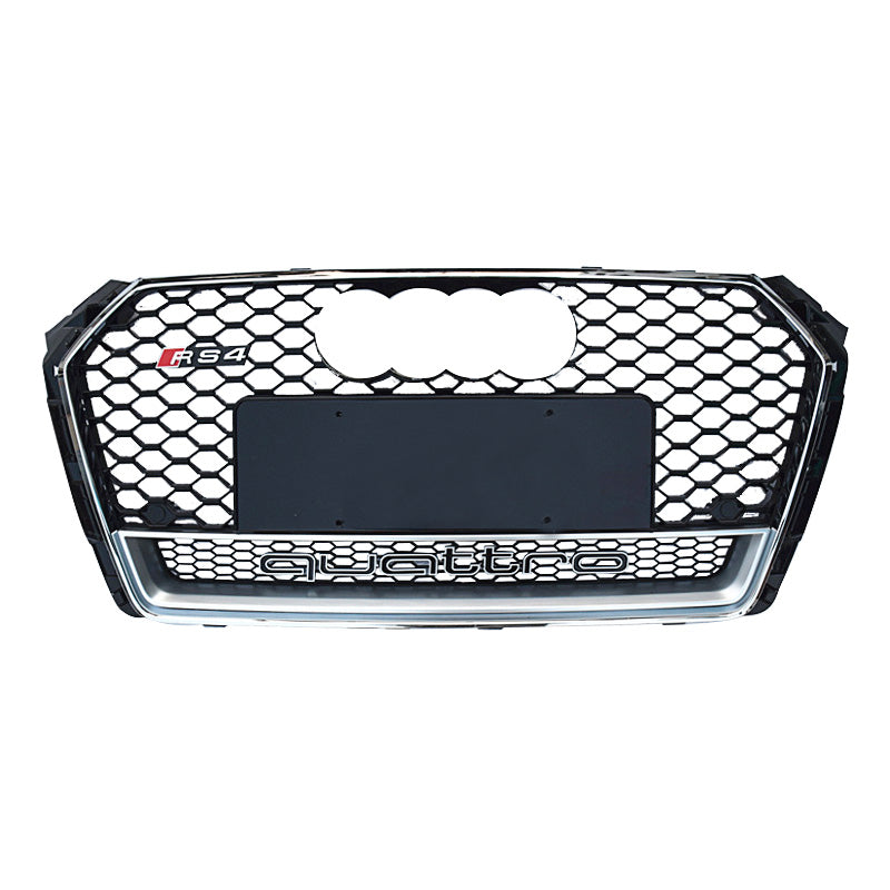 2017-2019 For Audi A4 S4 B9 RS4 Honeycomb Front Grille With Lower Mesh Quattro