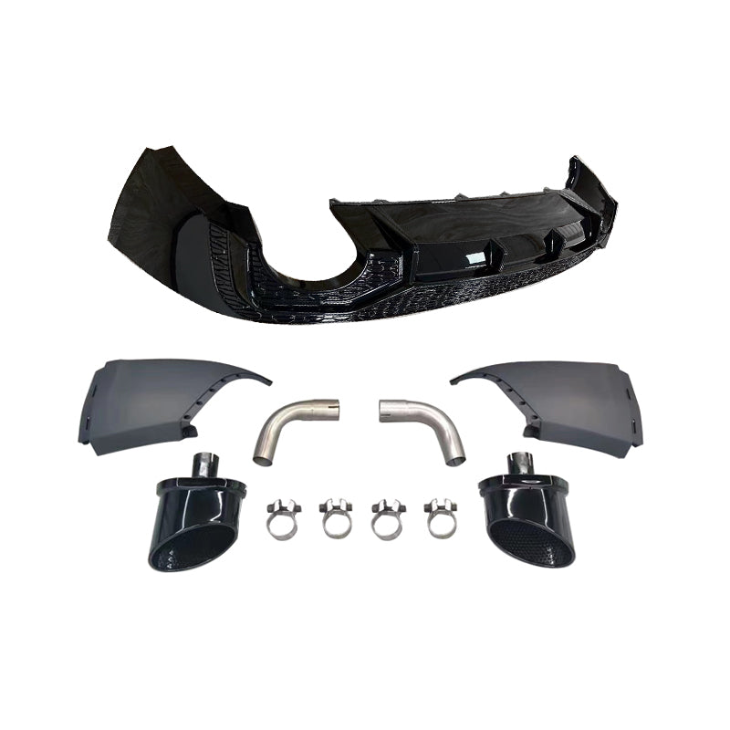 2019-2025 For Audi Q5 SQ5 B9 B9.5 To RSQ8 Style Rear Diffuser With Tailpipe