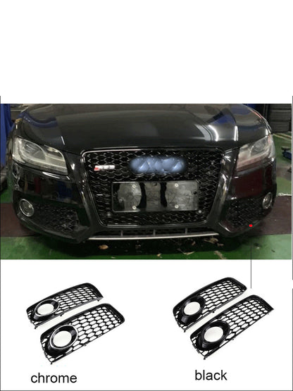 2009-2011 For Audi A5 S5 B8 Front Bumper Down Grille Honeycomb Style S line Fog Light Grilles