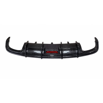 2016-2018 Audi A6 S6 C7.5 carbon fiber rear diffuser with tailpipe - product shot on white background